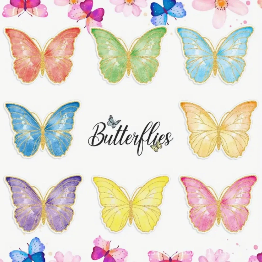 Pink and Gold Butterfly Shaped Disposable Placemats, 12 ct